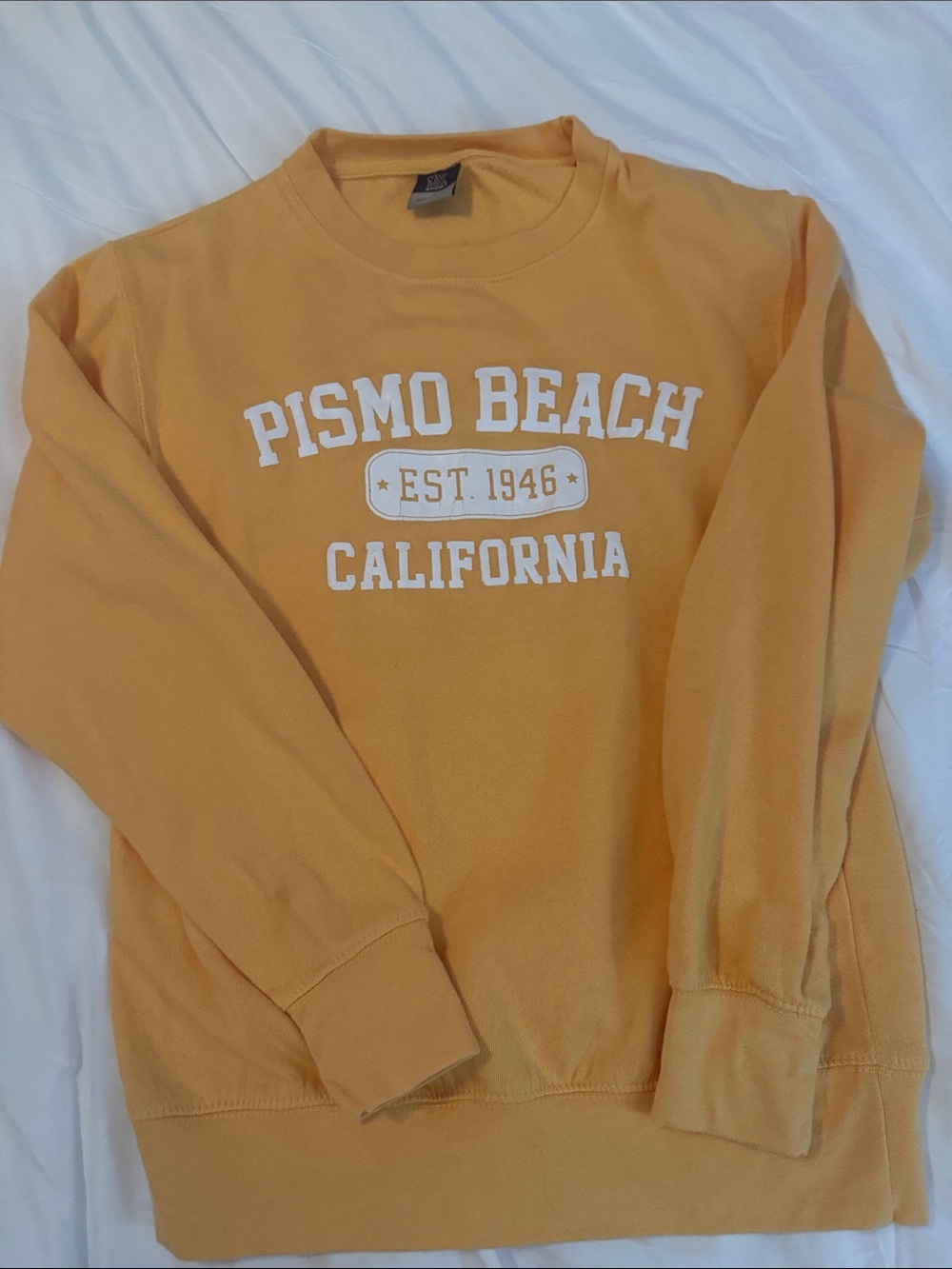 Pismo Beach California Yellow Crewneck Sweatshirt